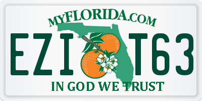 FL license plate EZIT63