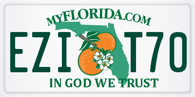 FL license plate EZIT70