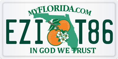 FL license plate EZIT86