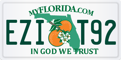 FL license plate EZIT92