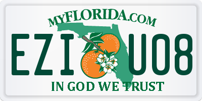 FL license plate EZIU08
