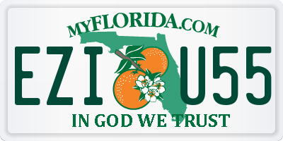 FL license plate EZIU55
