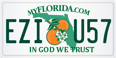 FL license plate EZIU57