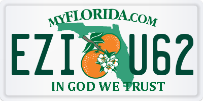 FL license plate EZIU62