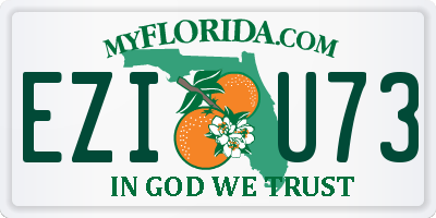 FL license plate EZIU73