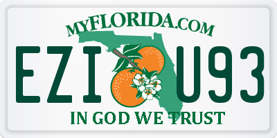 FL license plate EZIU93