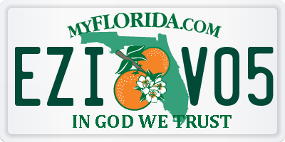 FL license plate EZIV05