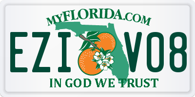 FL license plate EZIV08