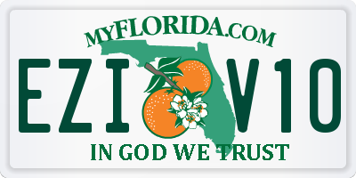 FL license plate EZIV10