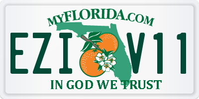 FL license plate EZIV11