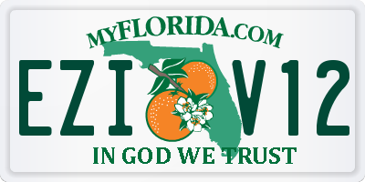 FL license plate EZIV12