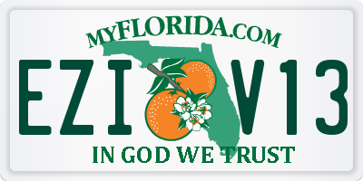 FL license plate EZIV13
