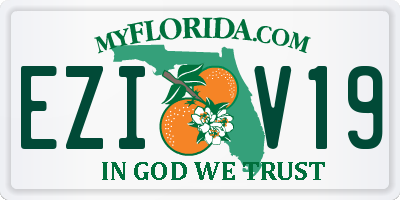 FL license plate EZIV19