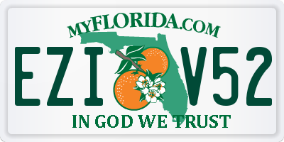 FL license plate EZIV52