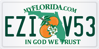 FL license plate EZIV53