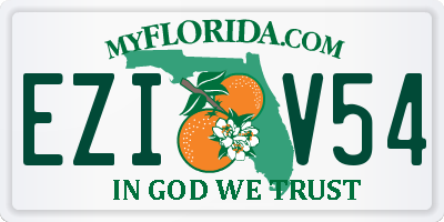 FL license plate EZIV54