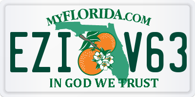 FL license plate EZIV63