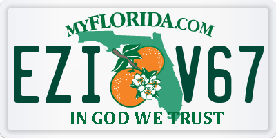 FL license plate EZIV67