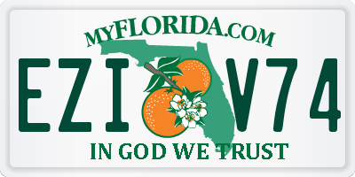 FL license plate EZIV74