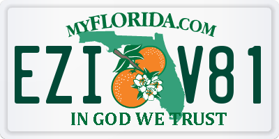 FL license plate EZIV81