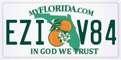FL license plate EZIV84