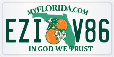 FL license plate EZIV86