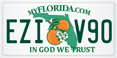 FL license plate EZIV90