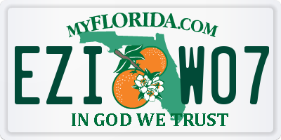 FL license plate EZIW07