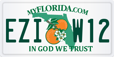 FL license plate EZIW12