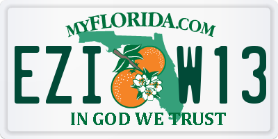 FL license plate EZIW13