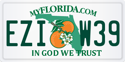 FL license plate EZIW39