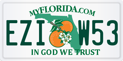 FL license plate EZIW53