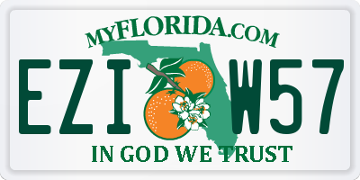 FL license plate EZIW57