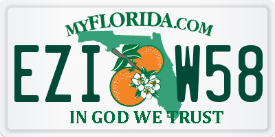 FL license plate EZIW58