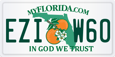 FL license plate EZIW60