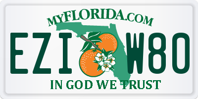 FL license plate EZIW80