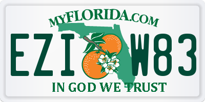 FL license plate EZIW83