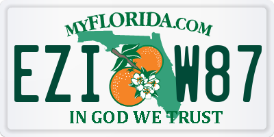 FL license plate EZIW87
