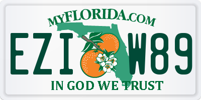 FL license plate EZIW89