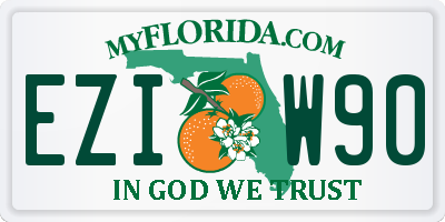 FL license plate EZIW90