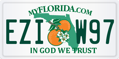 FL license plate EZIW97