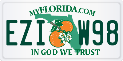 FL license plate EZIW98