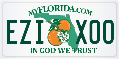FL license plate EZIX00