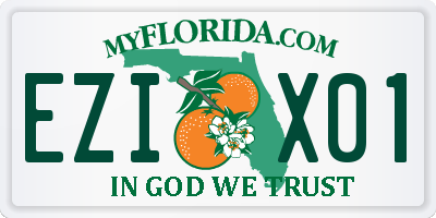 FL license plate EZIX01