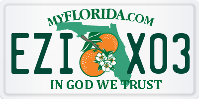 FL license plate EZIX03