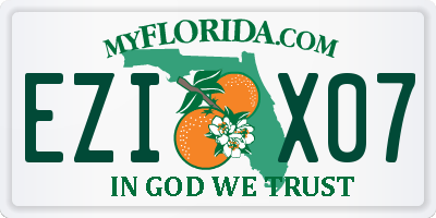 FL license plate EZIX07