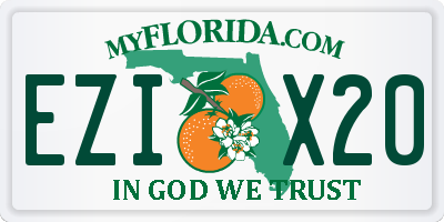 FL license plate EZIX20