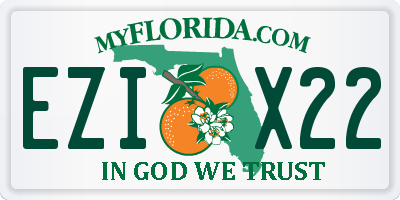 FL license plate EZIX22