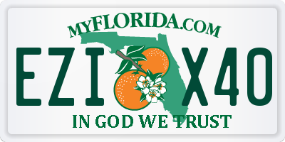 FL license plate EZIX40