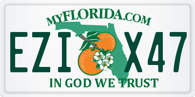FL license plate EZIX47